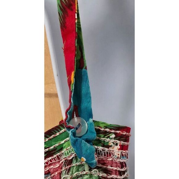 Vintage Hawaiian Floral Dress  Pineapple Print Sweetheart Neckline  fairycore - Picture 4 of 7